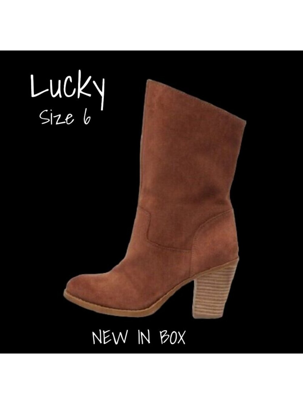 Lucky Brand Women's Suede Slouch Mid-Shaft Booties, Size 6 US - New in Box